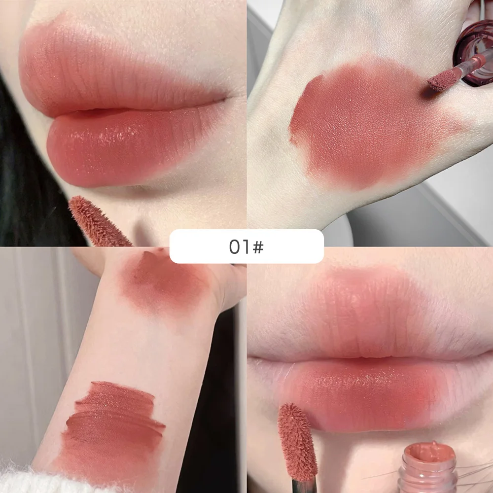 SHAQINUO Art Lip Glaze Matte Velvet Lipstick Lasting Makeup Mist Color Rendering Lipstick