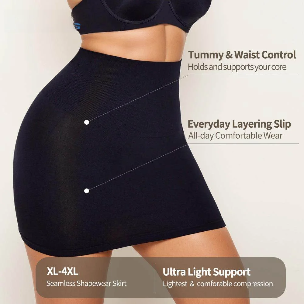 

plus Size Shapewear Skirt XXXL Bodycon Slimming Base Layer Skirt Nylon Lycra Wrap around Tight Fit Women's Fashion Spring 2024