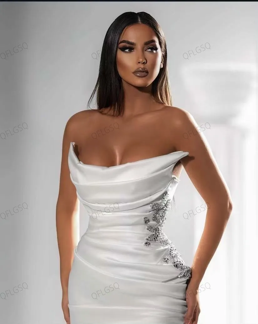 Modest Formal Evening Dresses Off Shoulder Mermaid High Split Women Prom Gowns Beaded Elegant Long Arabic Dress Off Shoulder