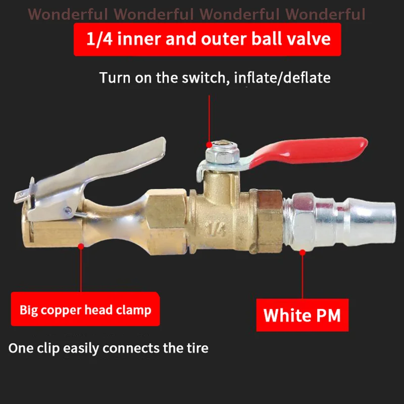 فوهة منفاخ إطارات السيارة المتينة - تشاك سريع مع صمام ومحول ضاغط الهواء مثالي لسيارات الدفع الرباعي #5