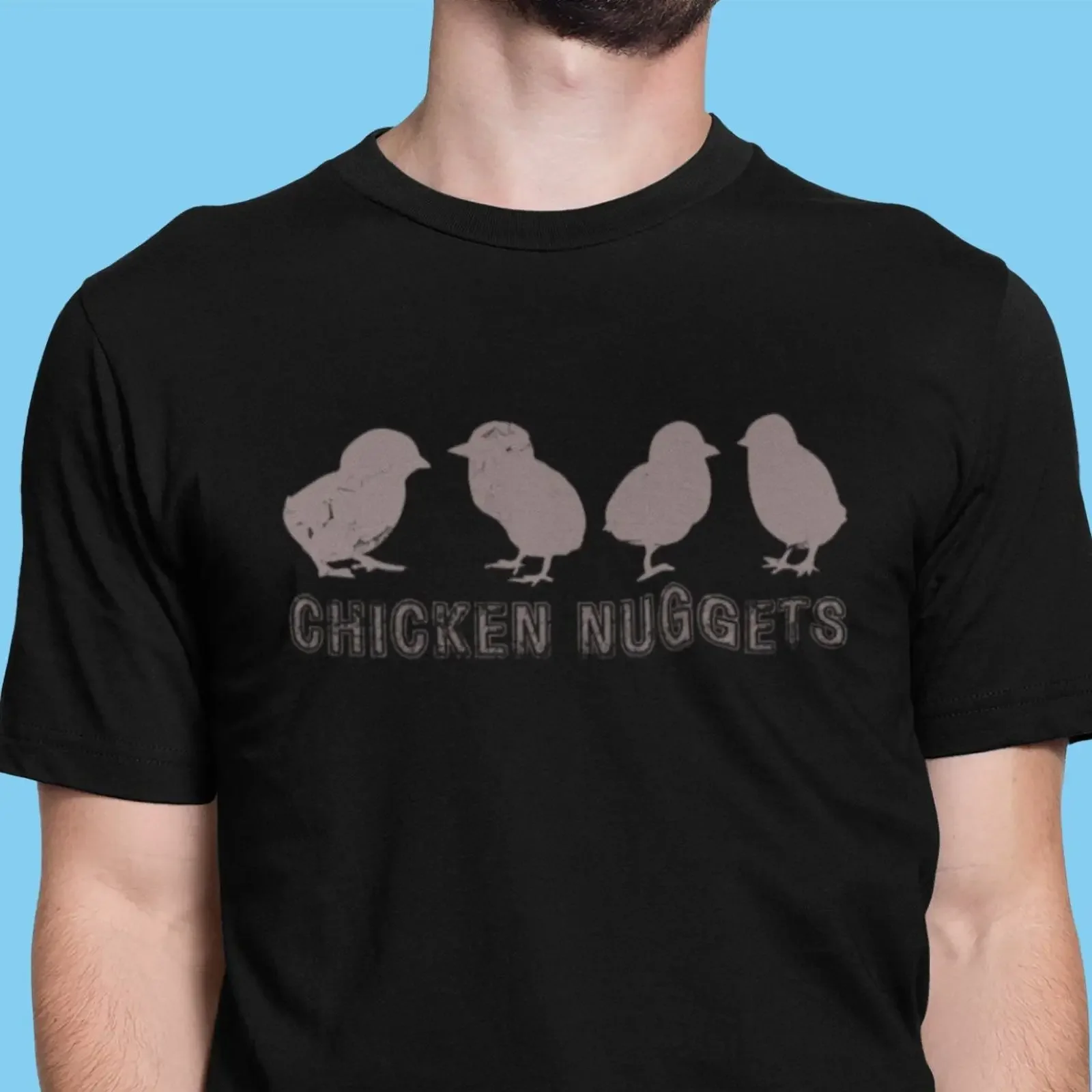 Distressed Chicken Nuggets Funny Pun T Shirt Cute Baby Chicks for Lovers Trendy Casual vintage Washed fashion streetwear