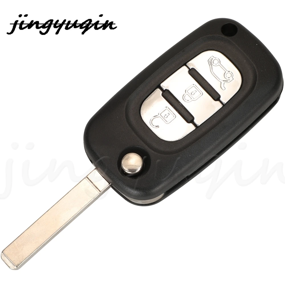 jingyuqin 2/3 przyciski składane etui na zdalny kluczyk samochodowy do Renault Fluence Clio Megane Kangoo Fob VA2 VAC102 Blade