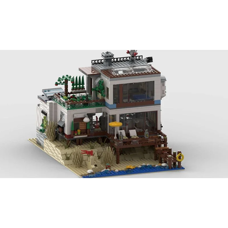 Moc Building Blocks Beach House on the dune Technology Modular Bricks Model  Gifts Christmas Toys DIY Sets Assembly