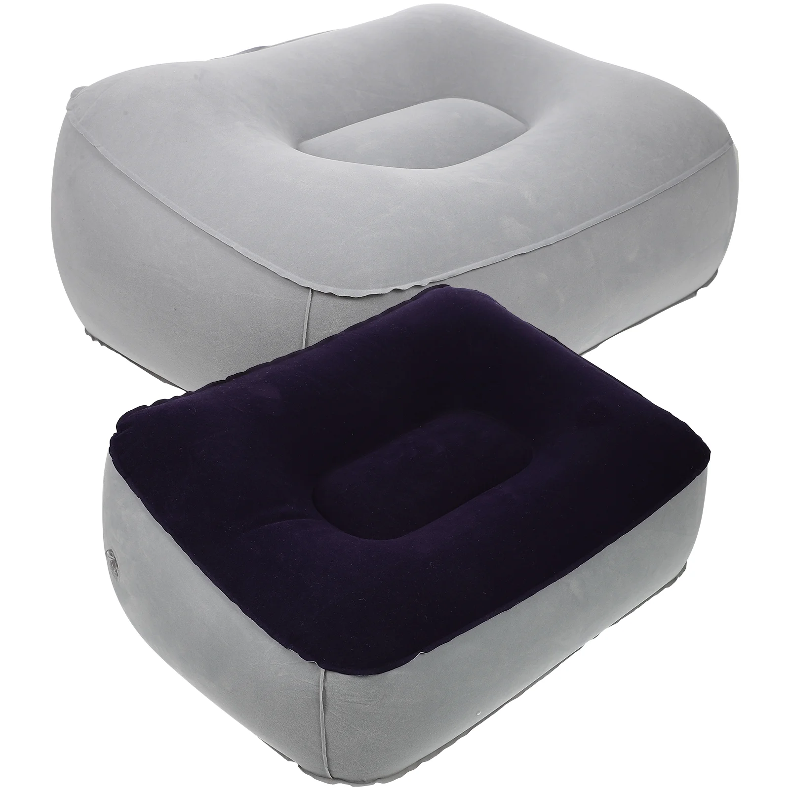 2 Pcs Inflatable Foot Rest Pad Airplane Cushion Footrest Leg Pillow Footstool Travel
