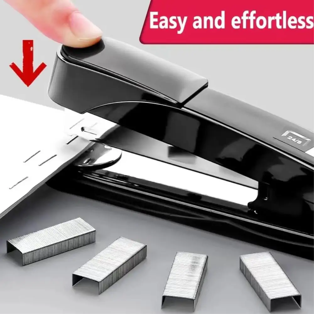 Manual Stapler 25 Sheets Effortless Stapler Paper Book Binding Stapling Machine School Office Supplies with 1000 Staples