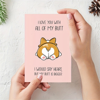 1pc,Anniversary Birthday Card for Her Him Funny Birthday Card for Boyfriend Girlfriend Husband Wife Handmade Greeting Card (I lo