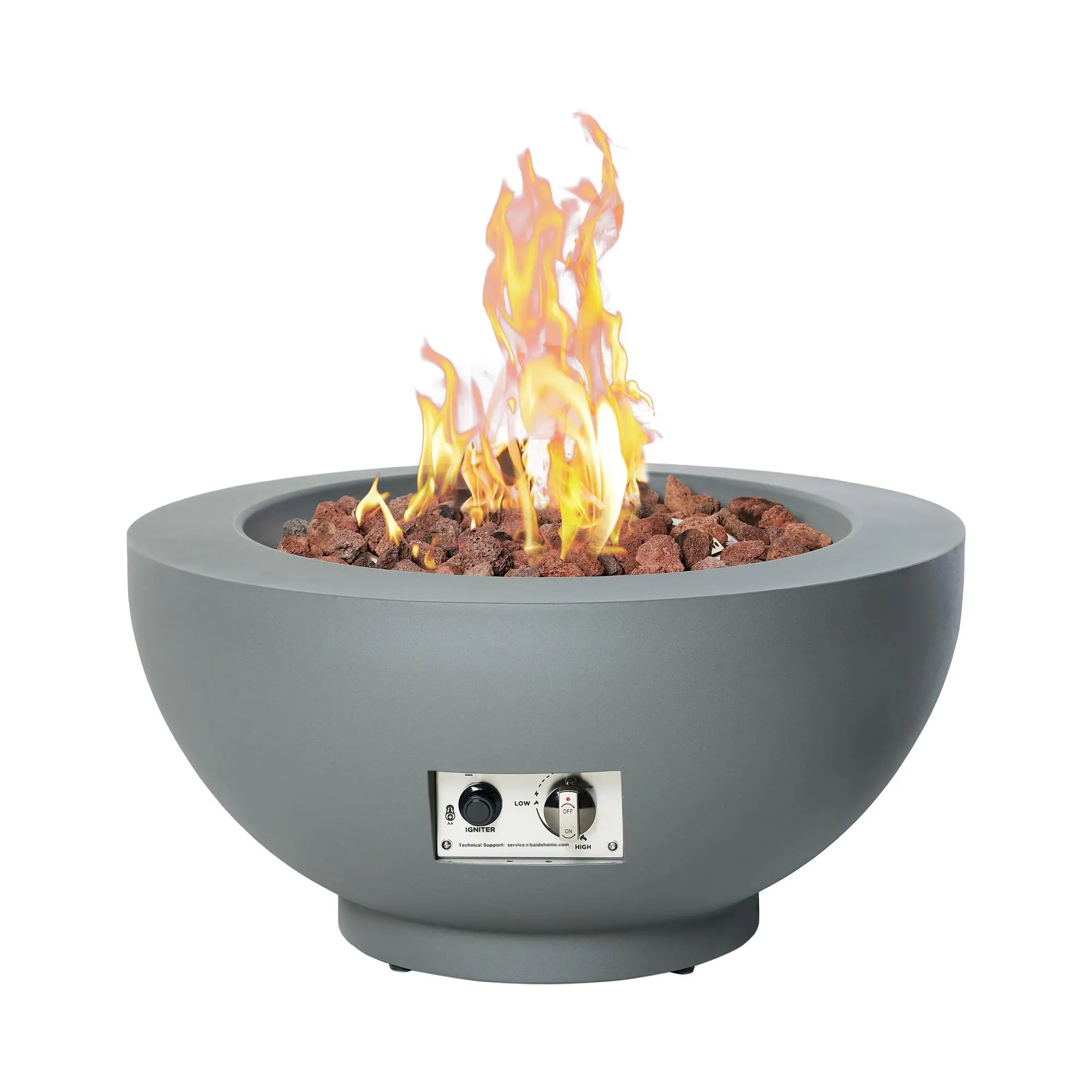 28-Inch Fire Table, 55,000 Outdoor Propane Fire Pit, Patio Round Fire Bowl Gas Firt with Lid, Lava Rocks, Cover