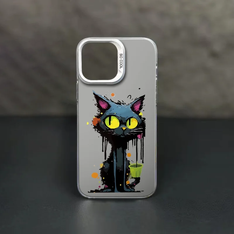 Case for IPHONE11 11PRO 12 12PRO Skin matte 13PRO 13PROMAX 14PRO 15 15PRO anti-drop 15PROMAX oil painting cat mobile phone case