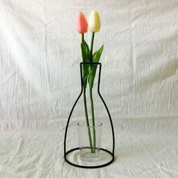 Retro Iron Line Table Flowers Vases Nordic Decoration Home Metal Plant Holder Nordic Styles Flower Vase Home Decor Dropshipping