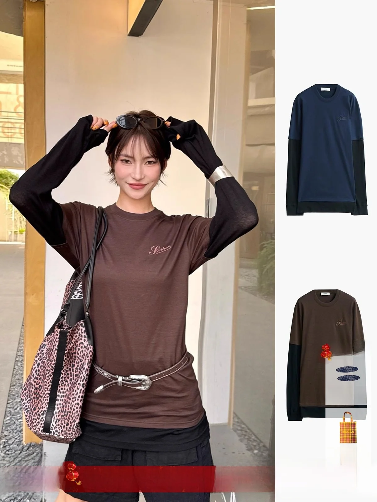 

Футболка Brand Long Sve, круглая горловина, хлопок, повседневная, весенняя, модная, купить в магазине Dearsocute 5ethor