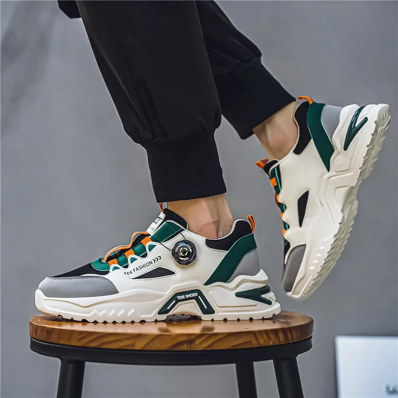 

Модная и модная универсальная повседневная обувь в стиле ретро, увеличивающая рост, корейская версия для пар, модная спортивная обувь с вращающейся пряжкой