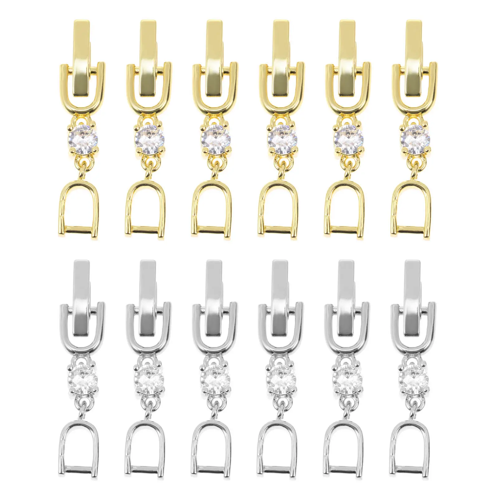 

12 шт. гладких полированных цепочек-удлинителей из сплава со стразами для ожерелий, браслетов, браслетов на ногу, чокеров, аксессуары для изготовления ювелирных изделий своими руками