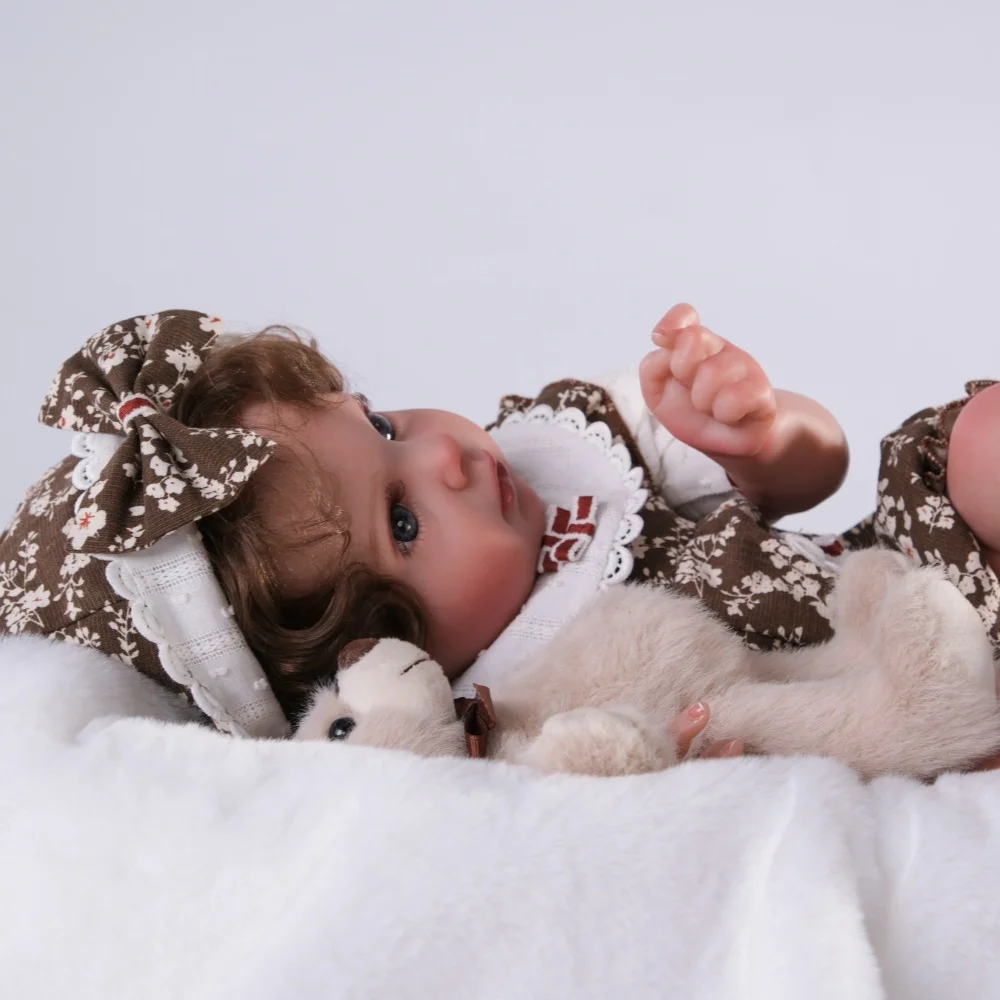 Cloveray 24 polegada realista reborn bebê boneca pano de vinil corpo bonito macio calmante boneca original de alta qualidade brinquedo artesanal presente do miúdo