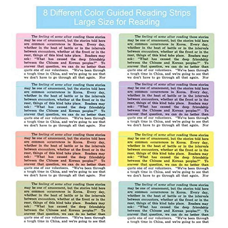 32 Pieces Guided Reading Highlight Strips Colored Overlays Bookmark Reading Tracking Rulers With Line For Dyslexia, ADHD