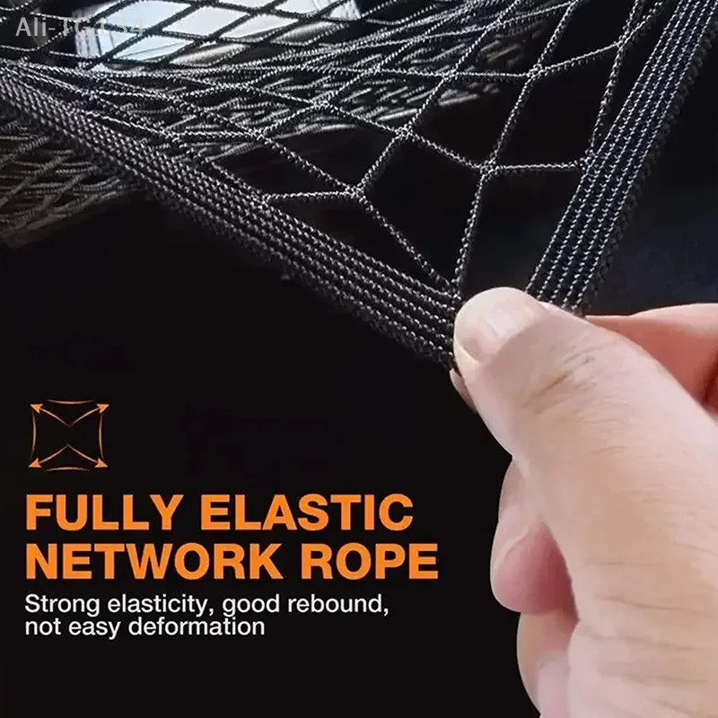 2-Layer سيارة تخزين صافي حقيبة بين مقاعد مقسم السيارة حاجز الحيوانات الأليفة لمط شبكة مطاطية مقسم حقيبة اكسسوارات السيارات #1