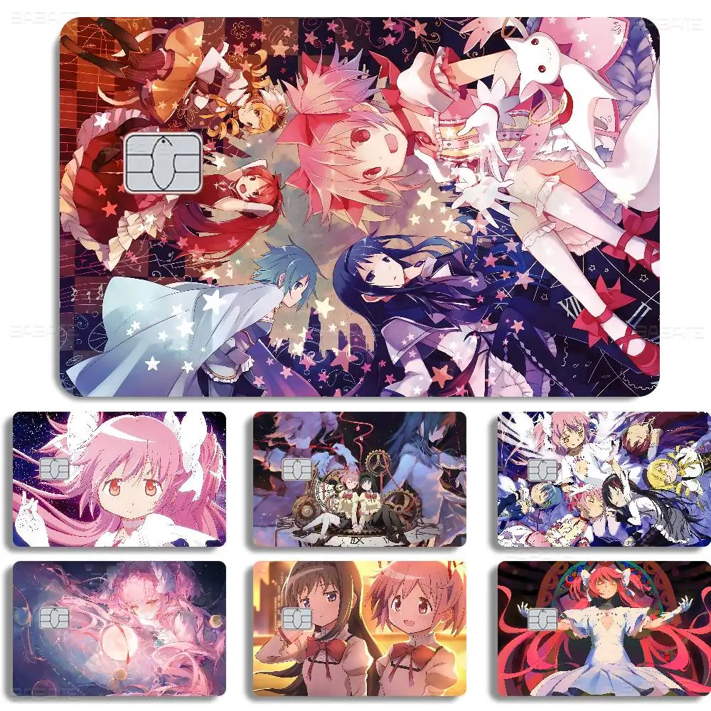 Klassischer Anime-Aufkleber „Magische Mädchen“ (Puella Magi Madoka Magica) für Kreditkarten, Debitkarten, Bankkarten und Buskarten
