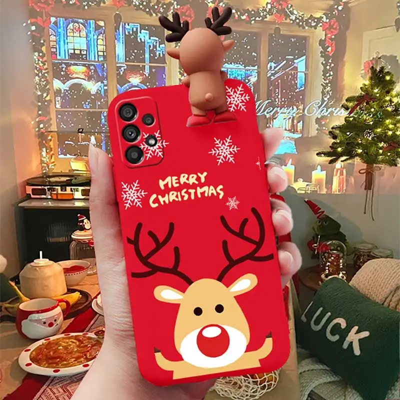 Christmas Tree Santa Claus Tpu Case For Samsung Galaxy S23 S24 S22 Ultra S20 FE S21 Plus S10 A53 A52 A32 Note 20 10 Lite Cover