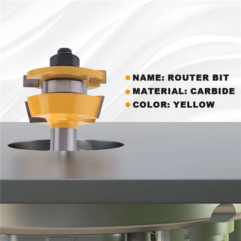 A72U 2PCS Rail Router Bit 1/2 Inch Shank Shaker Woodworking Chisel Cutter