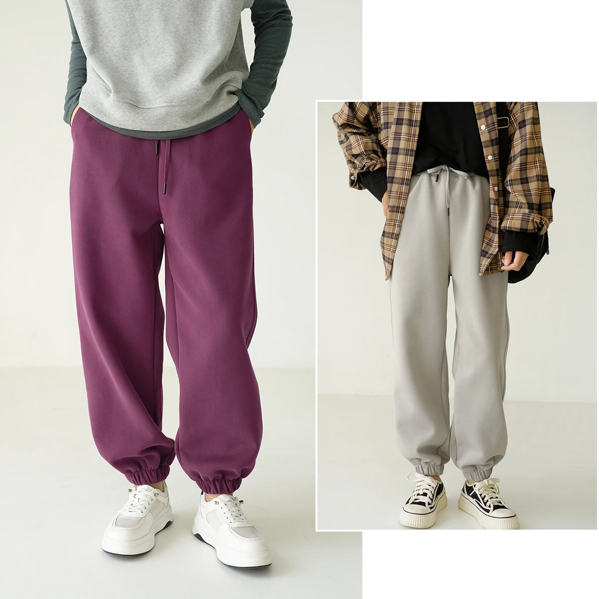 

Свободные женские спортивные брюки с эластичным поясом из смесового хлопка и полиэстера, весенне-осенние, широкие, повседневные