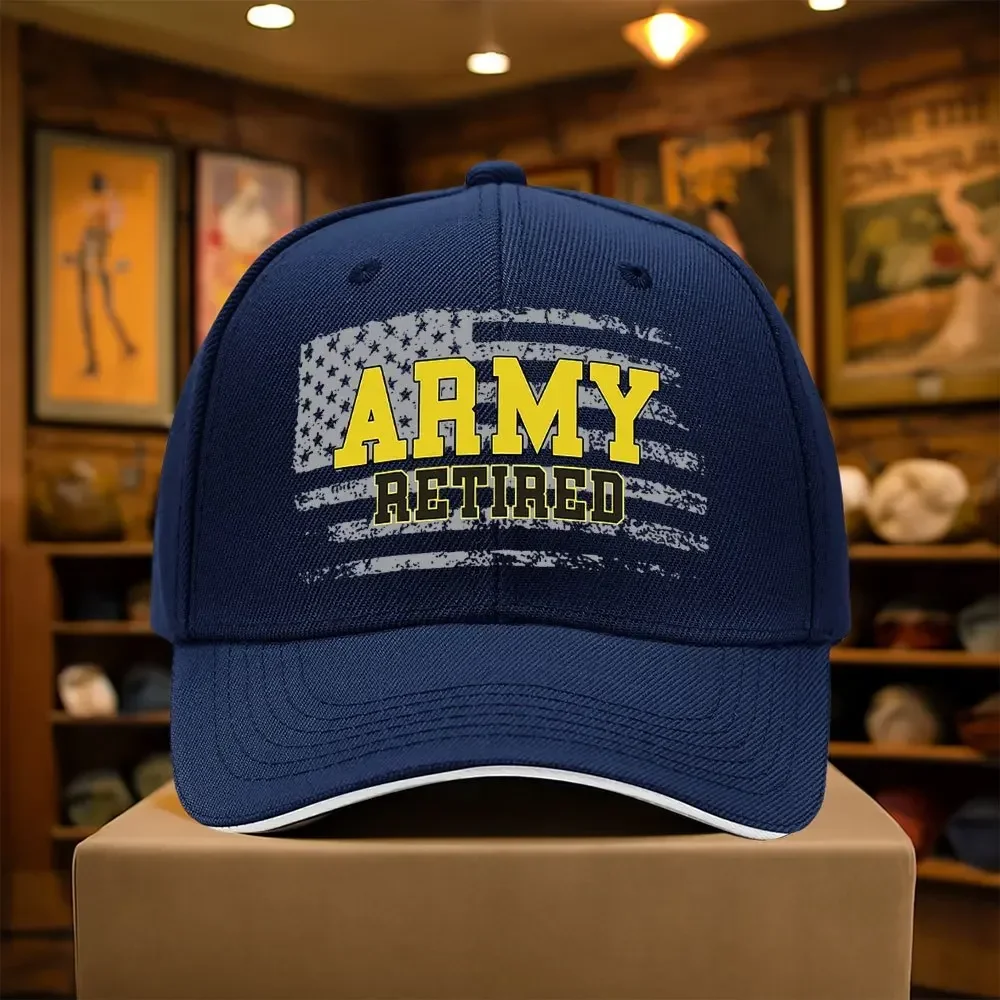 1pc Army Retired Print Baseball Cap | Casual Fashion, Ideal For Beach, City Walks, And Summer Style, Available In Multiple Color