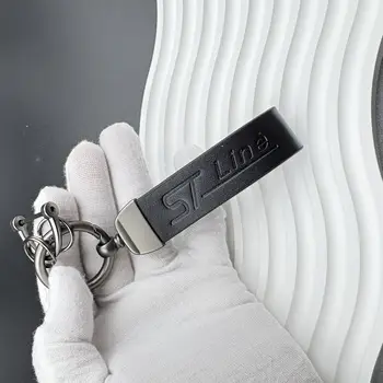 皮革碳纖維汽車鑰匙圈飾品鋅合金鑰匙圈可360度旋轉,適用於福特ST、福斯、蒙迪歐、嘉年華、翼搏車型 10 最佳銷售 福特福克斯ST鑰匙扣 - №4