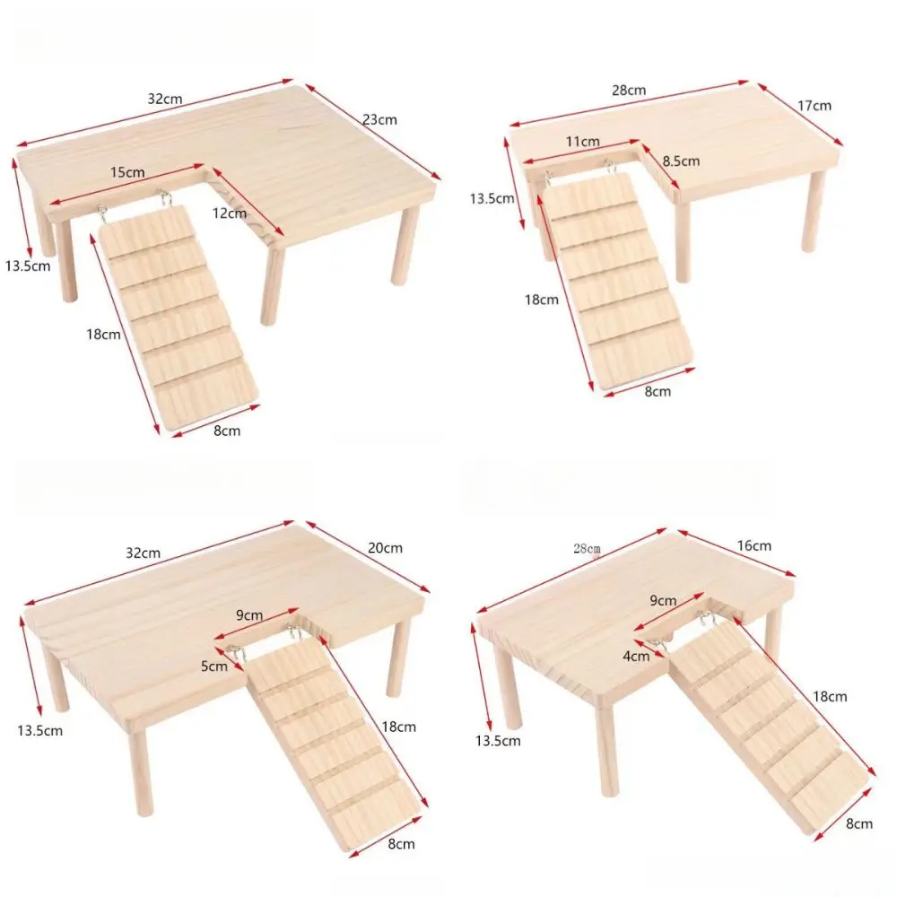 Hamster-Holzleiter-Plattform, einfach zu installieren, langlebiges Sprungbrett, DIY-Treppenspielzeug, Käfigzubehör, Spielplatz für kleine Haustiere – Detail 1
