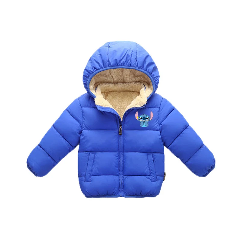 Winter Kinder Kapuzenjacke Gepolsterte Jacke Lamm Samt Jungen Mädchen Verdickter Mantel mit Tasche Reißverschluss Daunen Lässige Oberbekleidung
