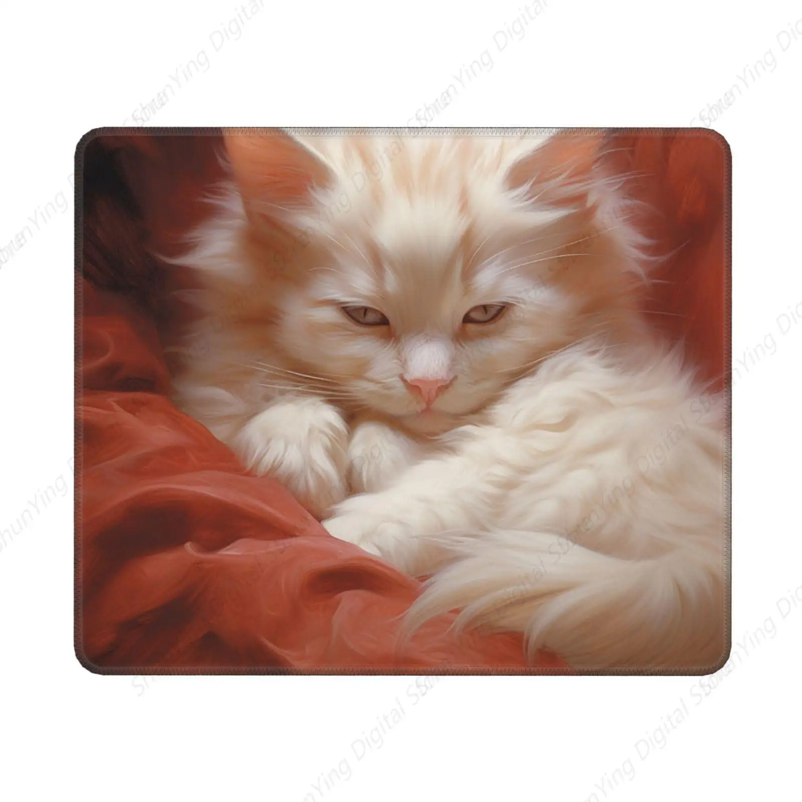 Men And Women Hazy Cat Pattern Mouse Pad, Game Table Pad Anti Slip Rubber Base Keyboard Pad Home And Office Use 18*22cm