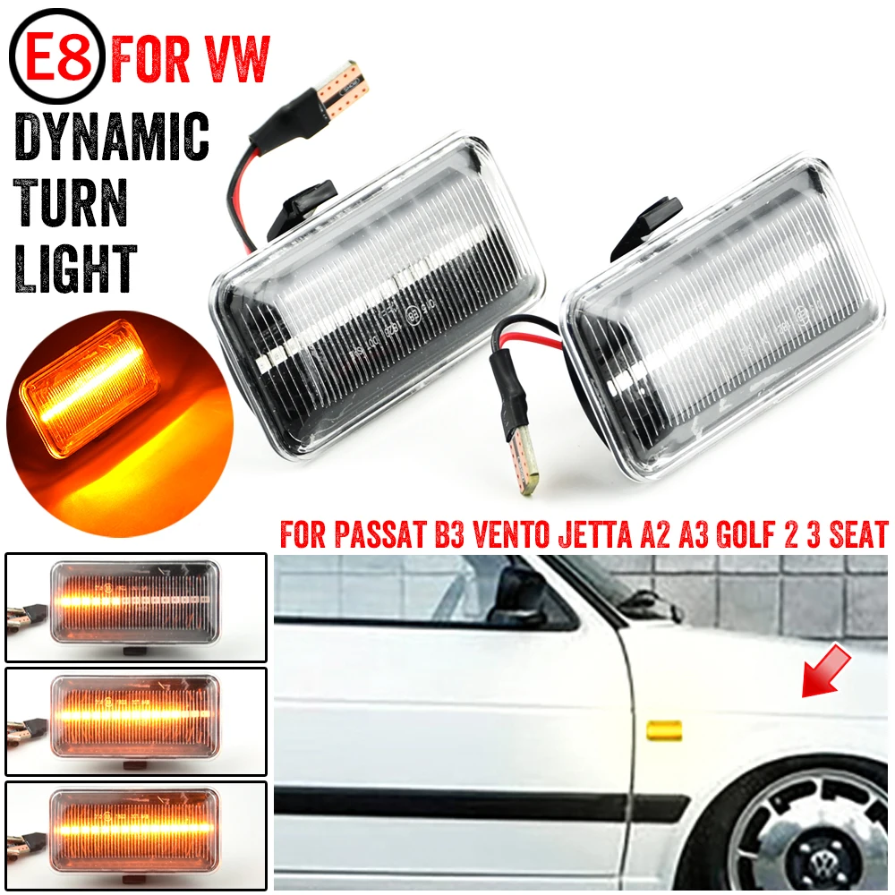 

For VW Volkswagen Golf 3 MK3 1H1 1H5 1E7 Passat 35i Vento 1H2 1991 1992 1993 1994 1995 LED Side Marker Turn Light Signal Lamp