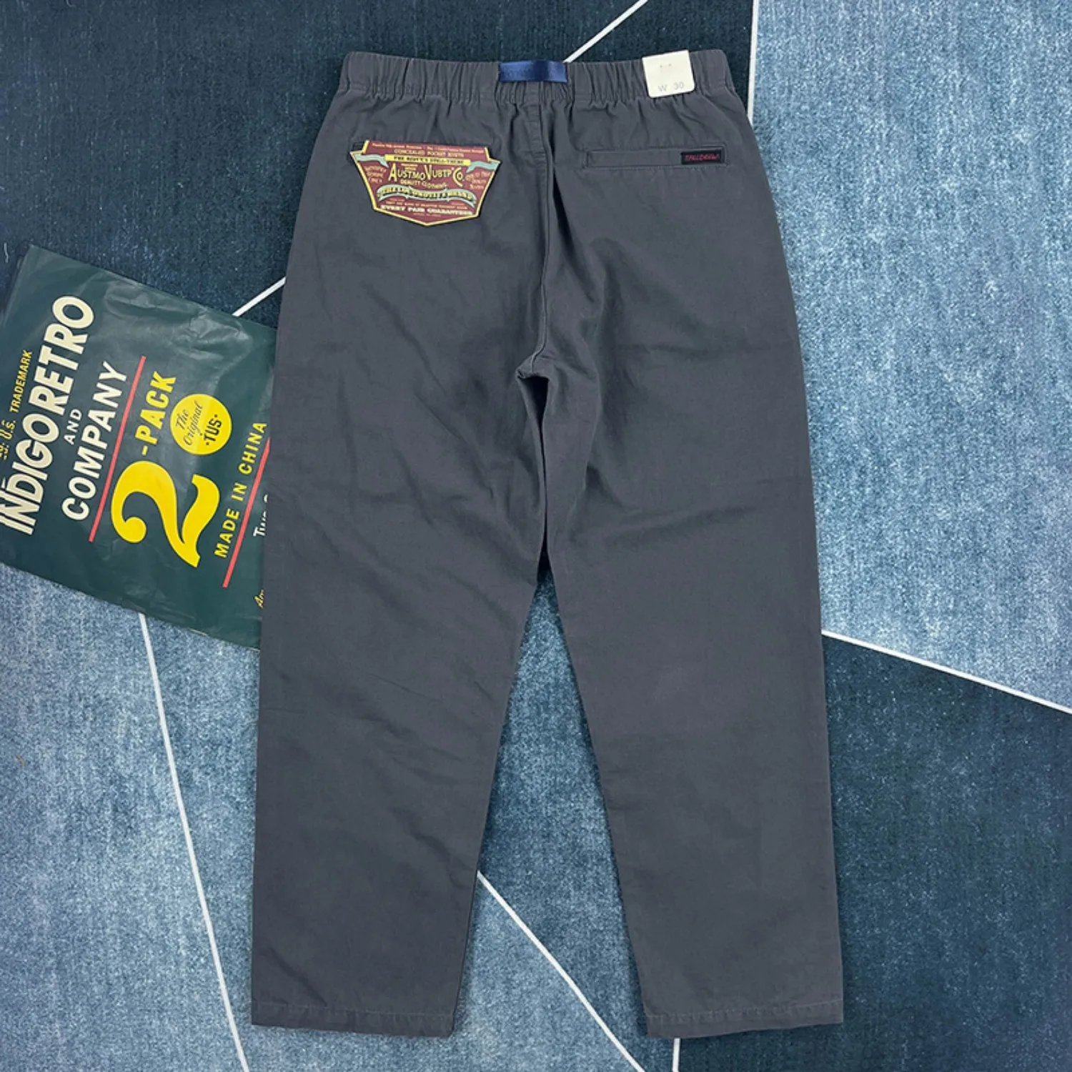 กางเกงลําลองขาตรงผ้าฝ้ายหนาหลวมสําหรับผู้ชายอเมริกันวินเทจทํากางเกงคาร์โก้เข็มขัดล้างเก่า