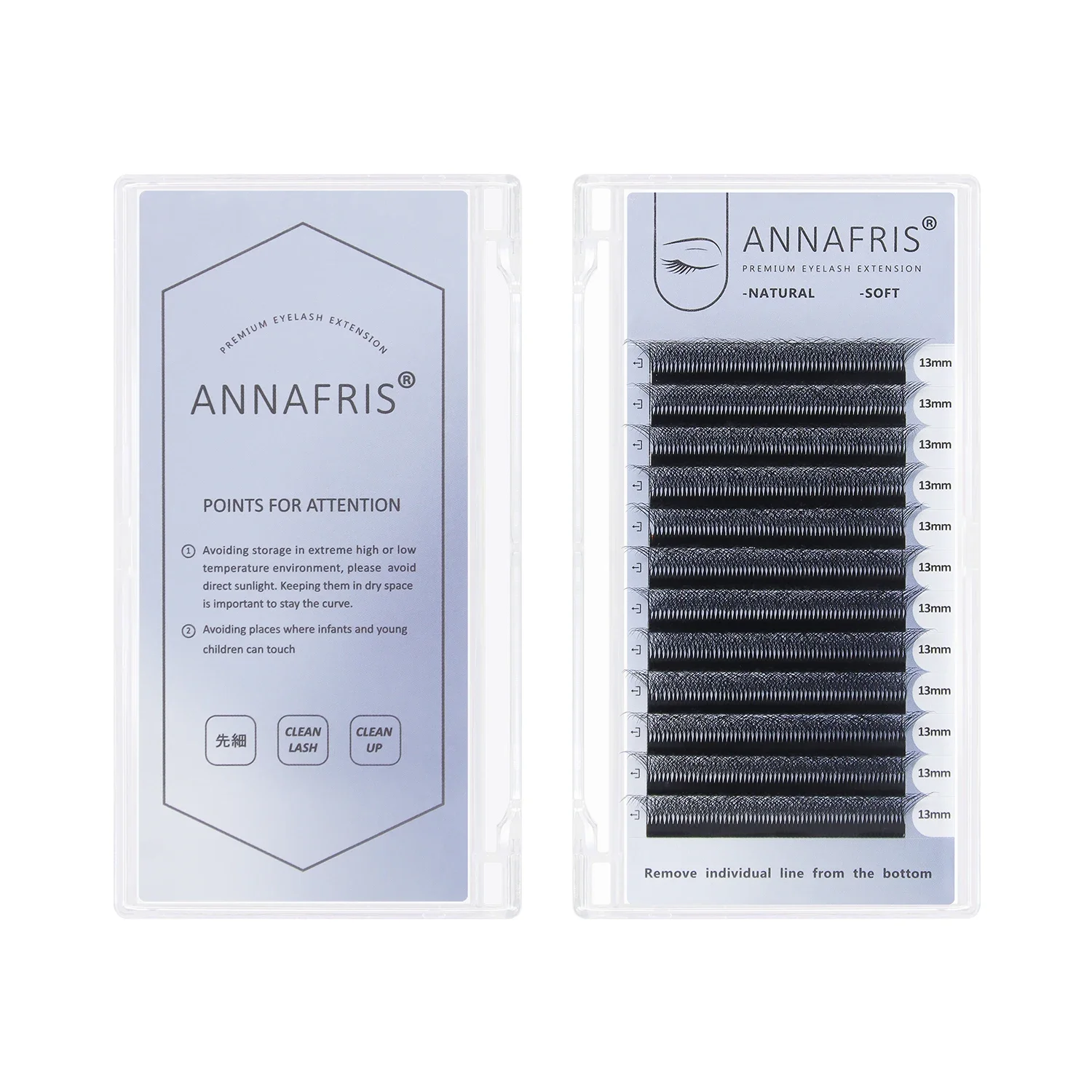 ANNAFRIS-Extensions de cils 8D W, volume préfabriqué, en forme d\'éventail, naturels, doux