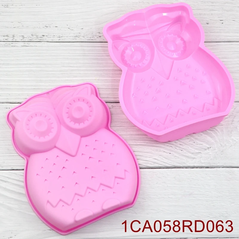 1/2/4PCS ReadStar 1CA058RD063 1 Cavities Owl Cake Silicone Mold 1 Holes Baking Mould DIY Soap Mold