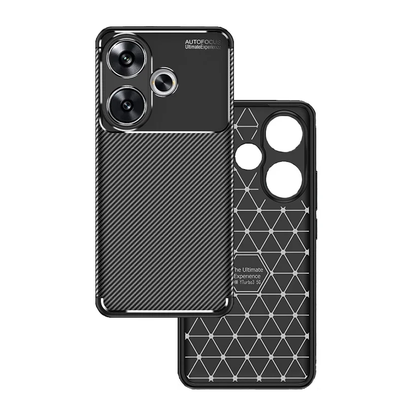 Carbon Fiber Cover For Xiaomi Poco F6 Case Bumper Anti-knock Soft Silicone Funda Poco F6 Thin Phone Case For Poco F6 X6 M6 Pro