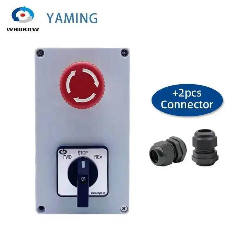 Machine de retrait de puce de tour NC, interrupteur avant et barrage, bouton poussoir d'arrêt d'urgence électrique triphasé, sélecteur de came, 20A, 10A