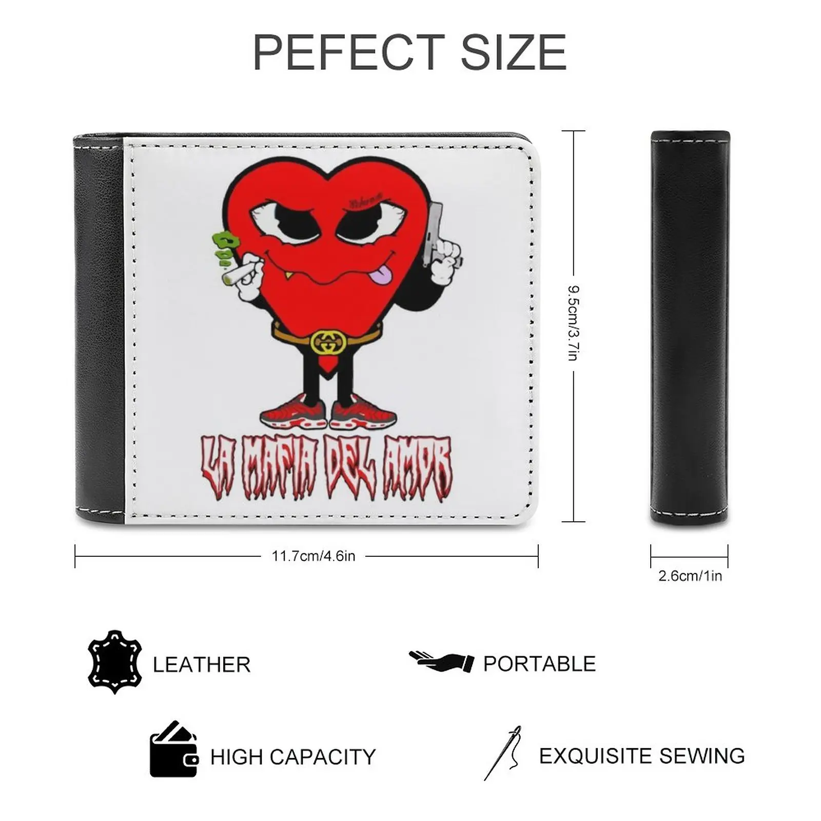 المافيا من الحب الرجال المحفظة بولي Leather جلدية قصيرة الذكور المحافظ محفظة بطاقة الائتمان للرجال حقيبة المال الحب المافيا المافيا الحب Pxxr Gvng Pxxr #2