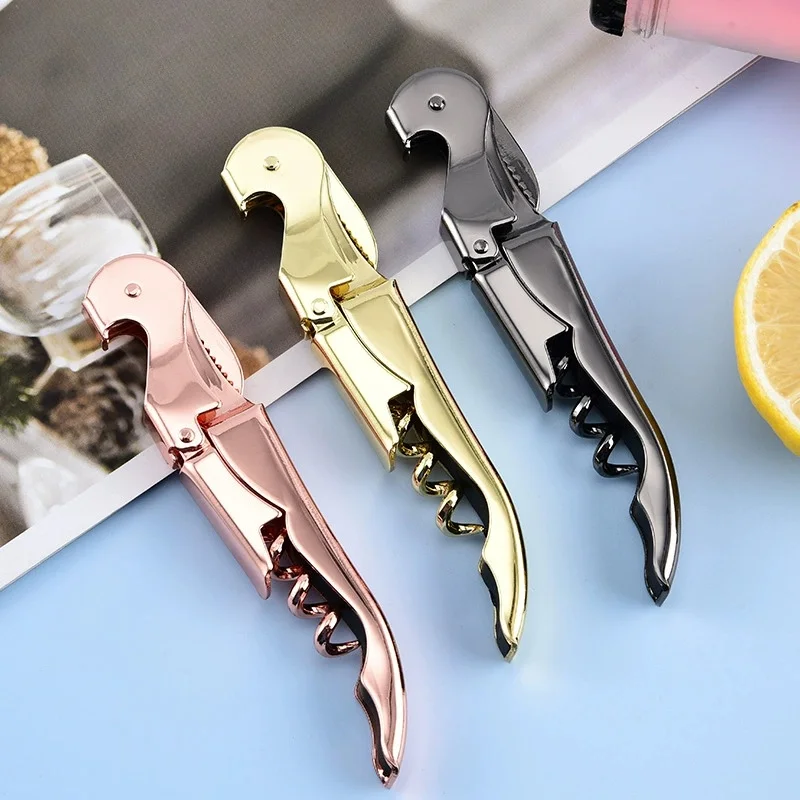 Professional Waiter Corkscrew: Serrated Knife, Thick Neck, Double-Hinged Fulcrum, and Thicker Screw for Easy Wine Opening.