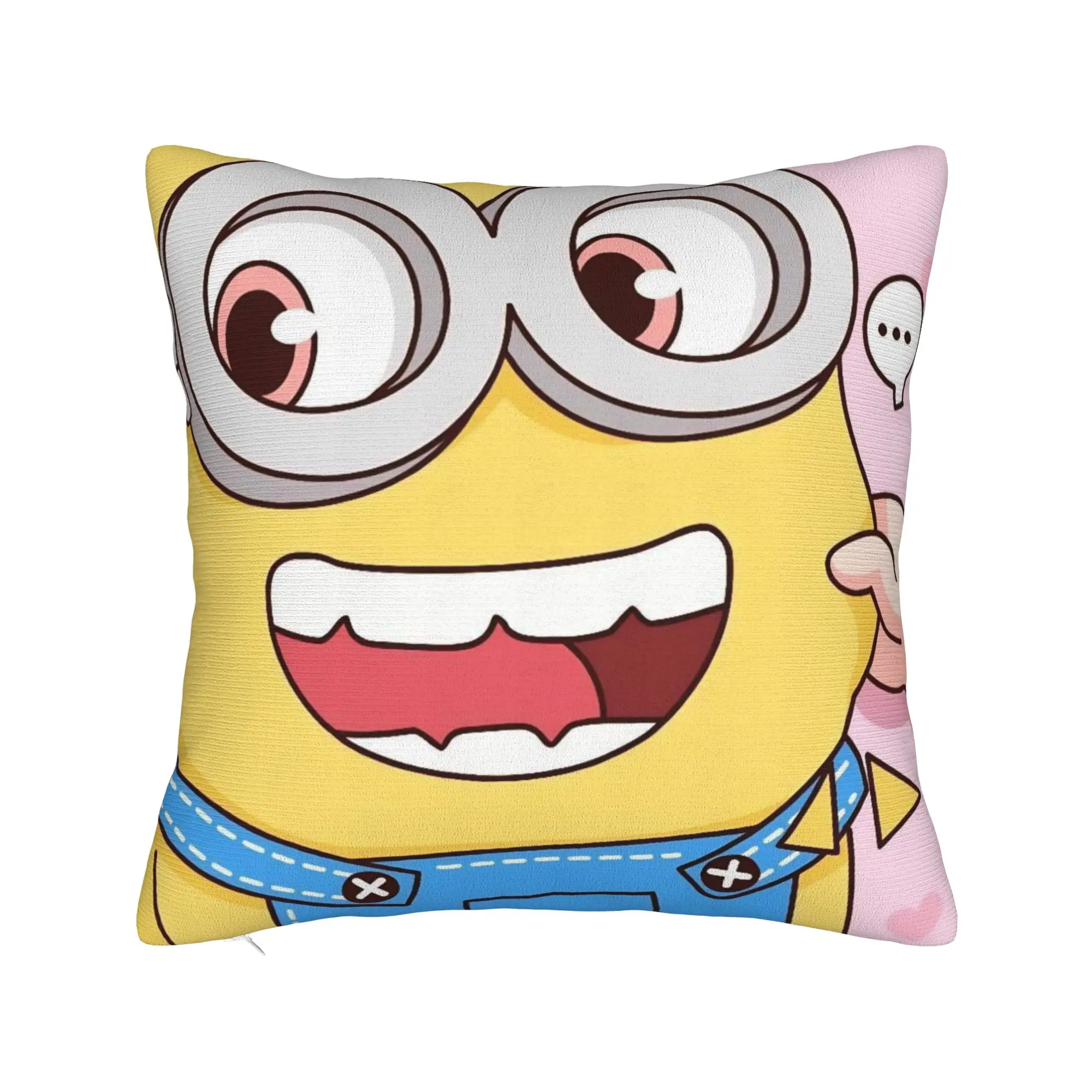 Kawaii Love M-Minions-s Pillowcase Printing Polyester Cushion Cover Gift  Throw Pillow Case Cover Home Square 45X45cm
