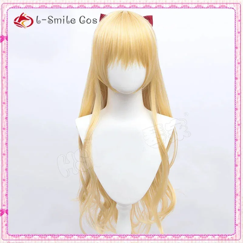 

zz04zz12Sailor Venus парики Minako Aino косплей блондинка свободная волна длинные термостойкие синтетические волосы + шапочка для парика