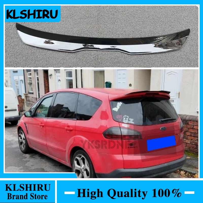 Mini Spoiler for Ford Smax S-max Spoilers High Quality ABS Material Glossy Black / Carbon Color Rear Roof Window Rear Spoiler