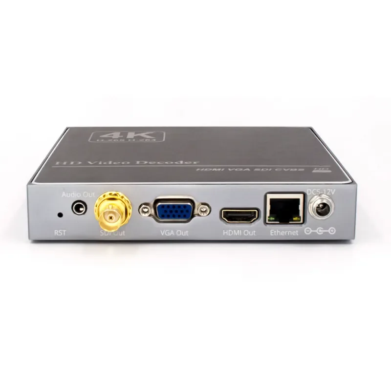 H265 4K HDMI/SDI/VGA/CVBS Video Decoder HTTPS RTSP RTMP UDP M3U8 HLS SRT Video Streaming Decoder