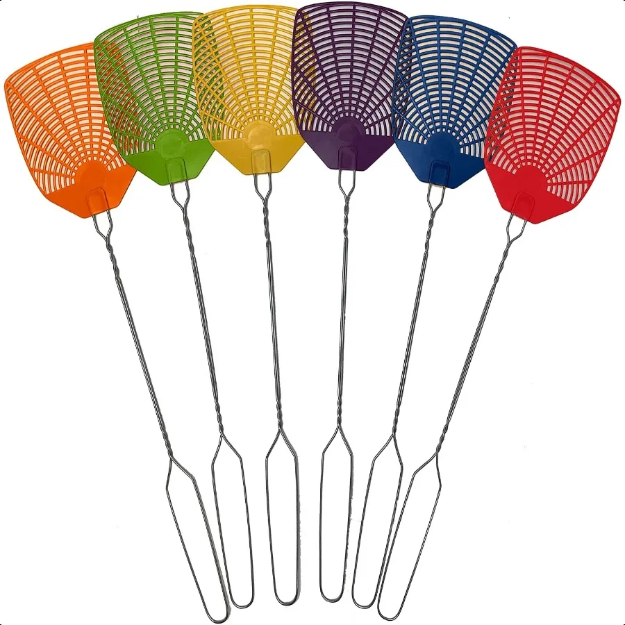 

Bug Fly Swatter Braided Metal Handle 6 Pack Fly Swatters Indoor Outdoor flyswatter