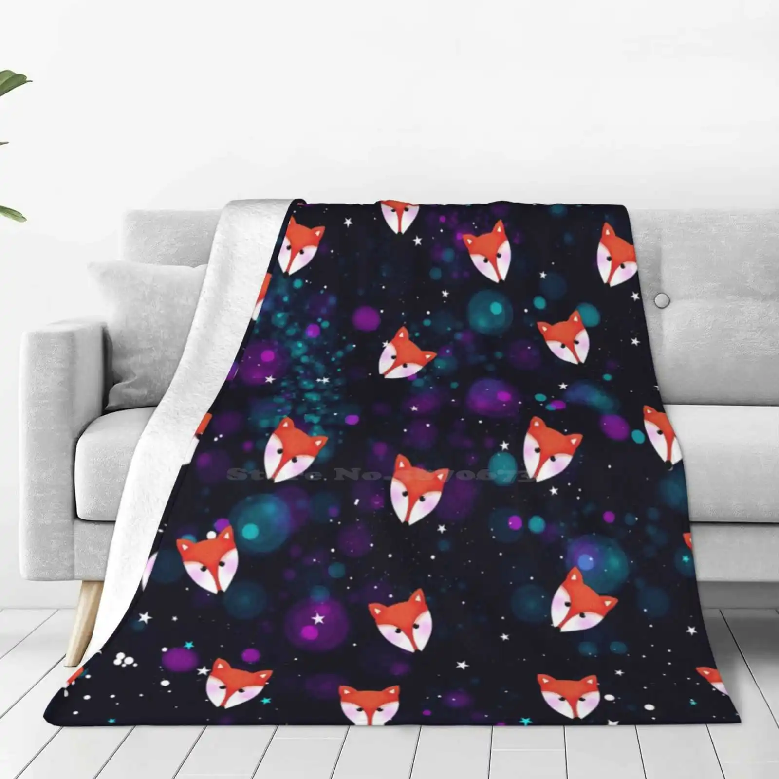 Galaxy Foxes Bag Fashion Soft Warm Throw Blanket Fannyo Fanny Offers Foxes Ginger Galaxy Universe Planet Star