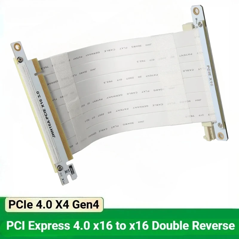 

Shielded PCIe Riser 3.0 4.0 x16 High Speed Extension Cable Double Reverse Graphics Video Card GPU Extender For A4 ITX Ssupd Case