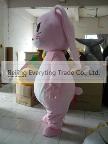 New Adult Hot Sale Foam Pink Rabbit Fancy Cartoon Mascot Costume Plush Christmas Fancy Dress Halloween Mascot Costume