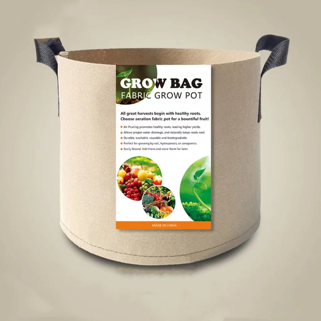 

Felt planting bag, 1/2/3/5/7/10/12 Gallon Gardening Plant Strong Grow Bags Thickened Non-woven Plant Fabric Flowerpot with Handl