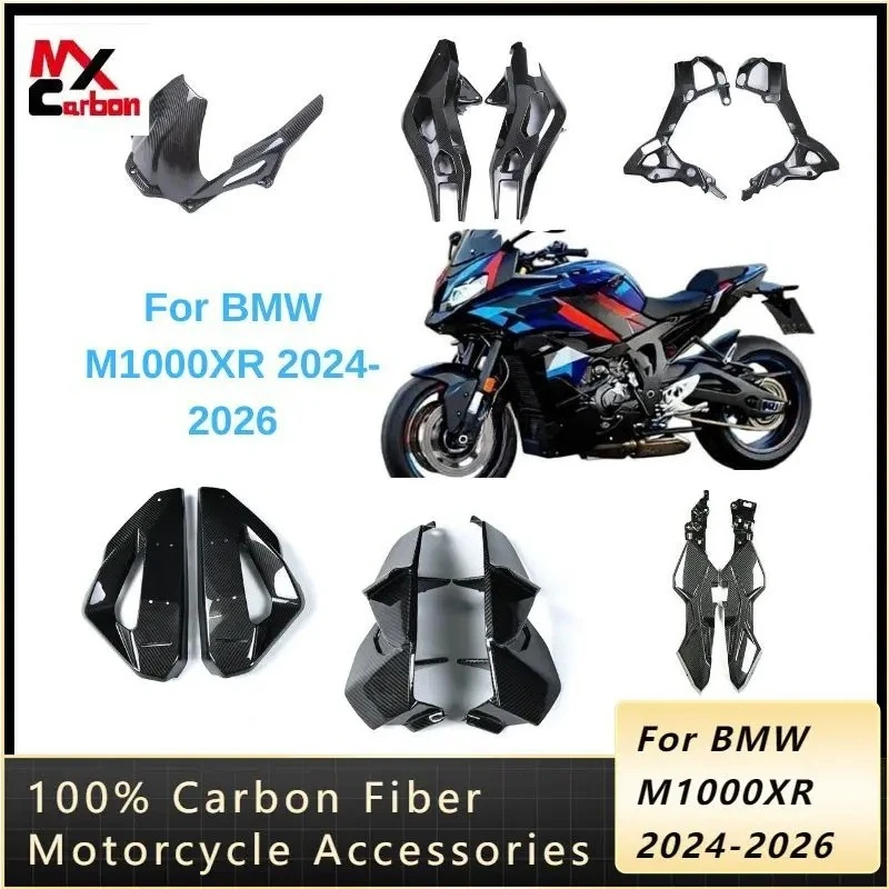 

2026 New for BMW M1000XR 2024 -2026 3K Dry 100% Carbon Fiber Winglets Belly Pan Set Body Fairing Kits Motorcycle Accessories