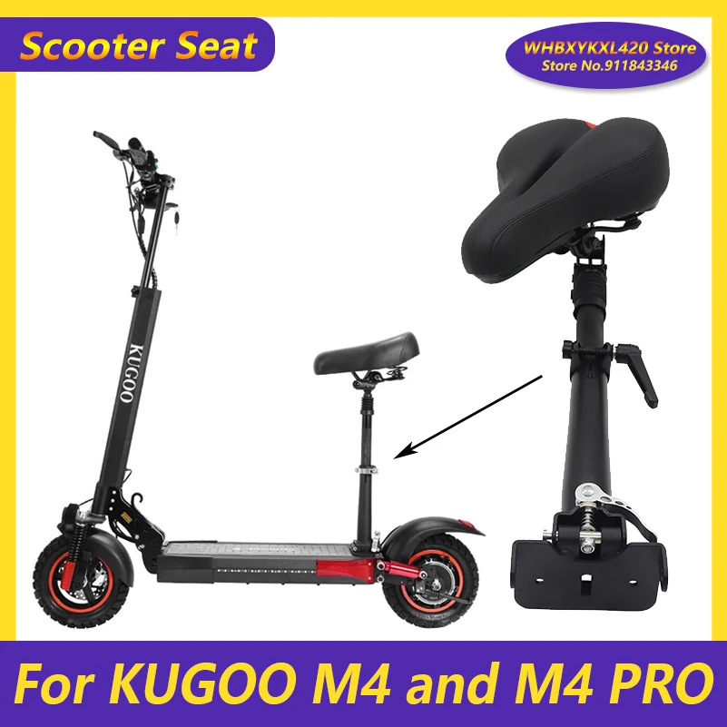 For KUGOO M4 Pro Electric Scooter 10 Inch   Folding Seat Saddle Foldable Height Adjustable Shock-Absorbing Chair