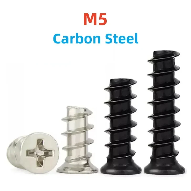 

M5 Carbon Steel Cross Recessed Flat Head Self Tapping Screw / Flat Tail Cooling Fan Screw for PC Case & Heat Sink