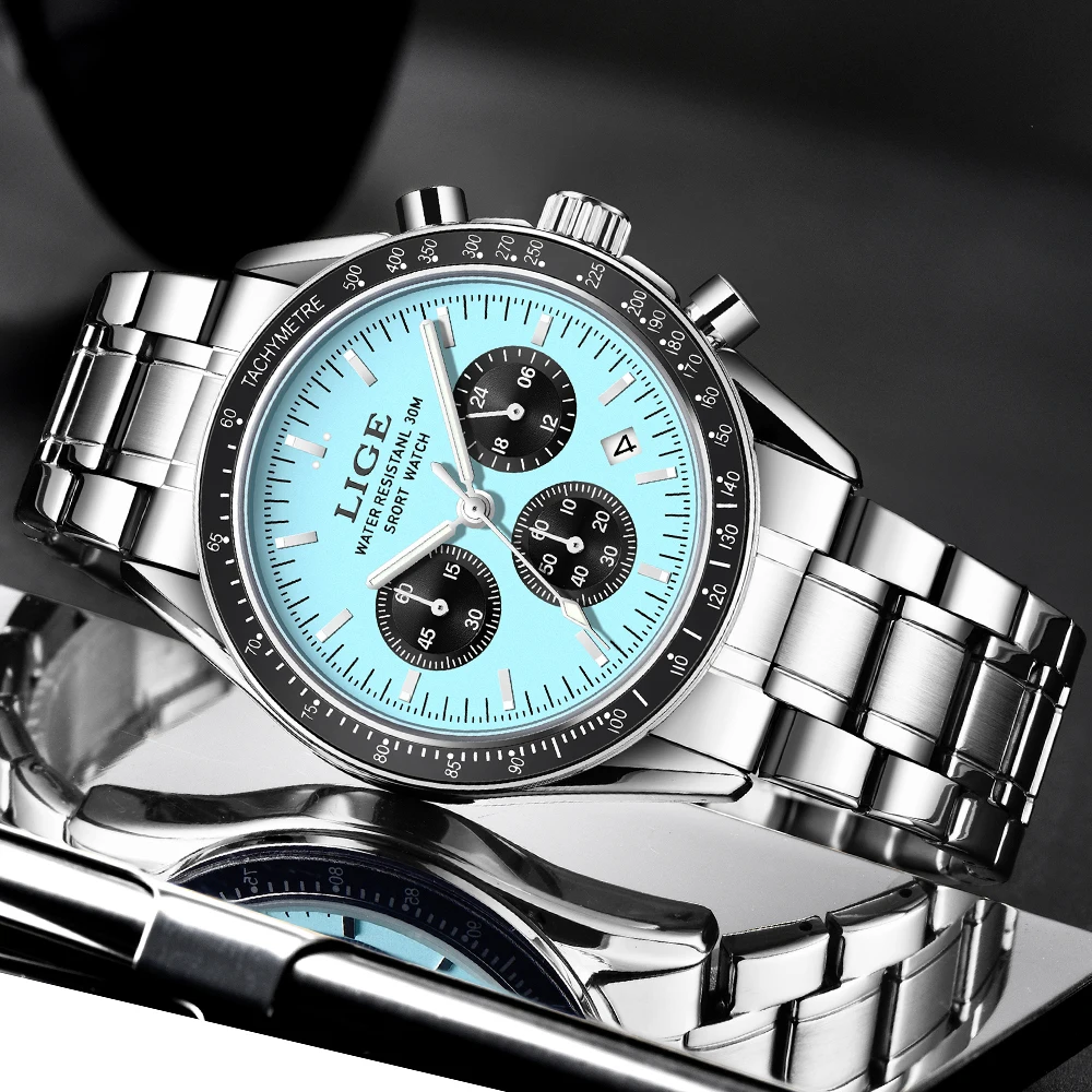 Reloj Hombre LIGE Luxury Business Men Watches Stainless Steel Quartz WristWatch Male Calendar Luminous Clock Relogio Masculino
