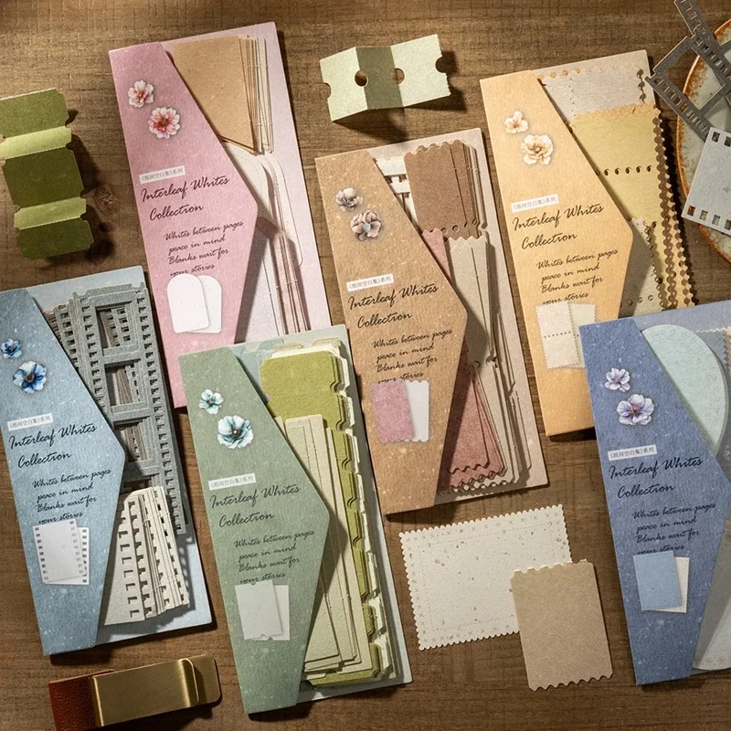 Journal GO 30pcs Vintage Texture Material Paper Scrapbook Materials diy Photo Album Collage Journal Vintage Hallowed Out Paper